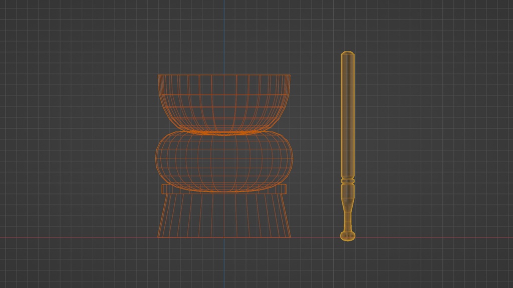 【3D小道具】おりんとりん棒セット(仏具)