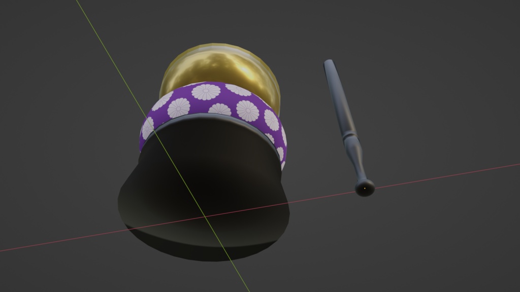 【3D小道具】おりんとりん棒セット(仏具)