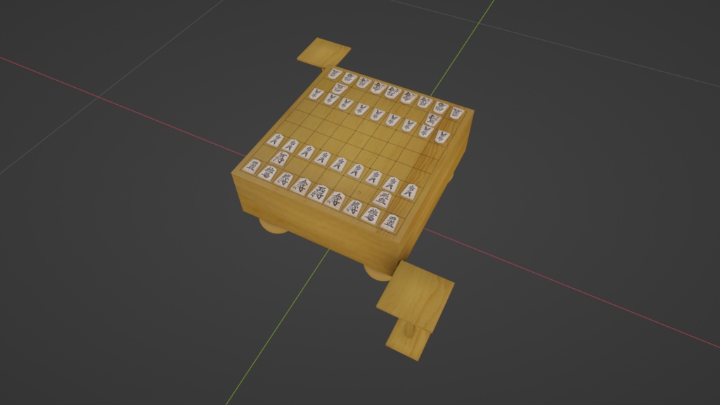 【3D小道具】将棋セット ローポリ