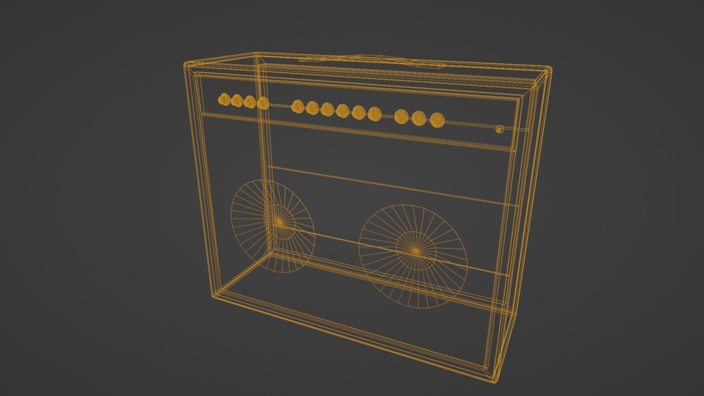 【3D小道具】ギターアンプ(ローポリ)