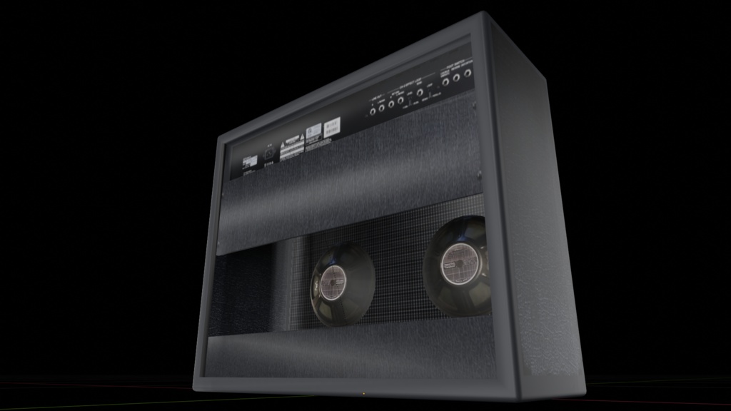 【3D小道具】ギターアンプ(ローポリ)