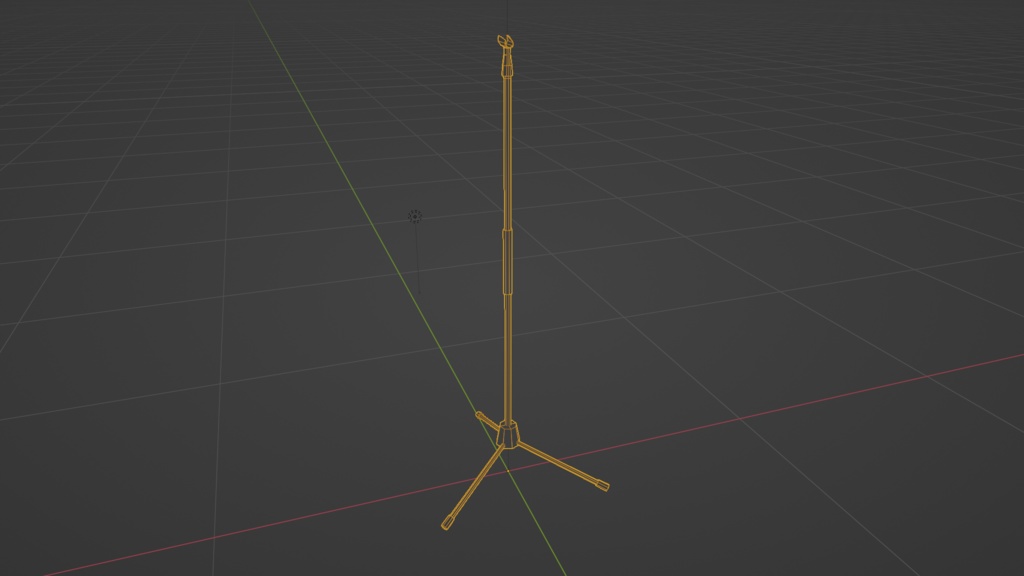 【3D小道具】マイクスタンドストレート(ローポリ、折り畳式)