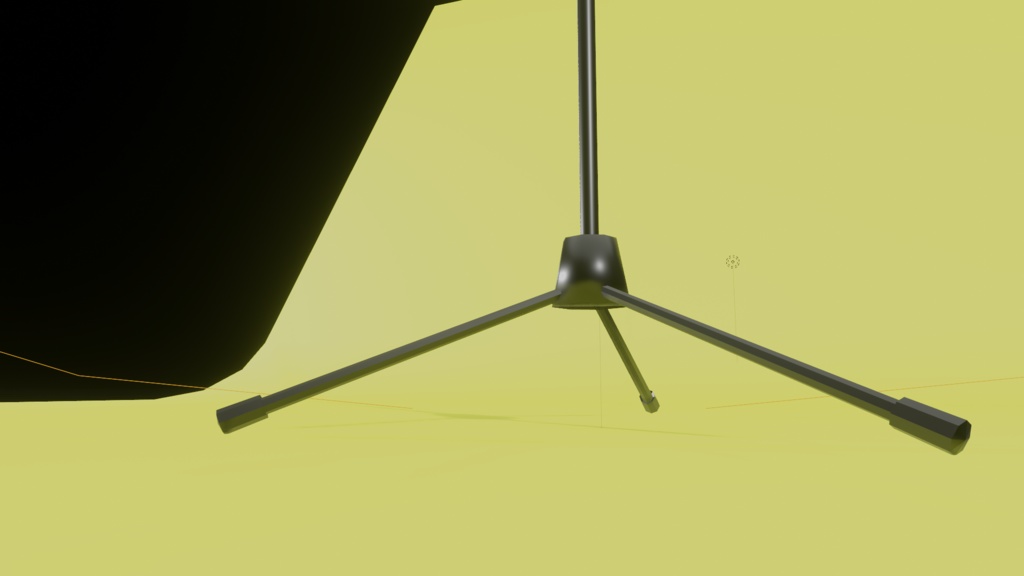 【3D小道具】マイクスタンドストレート(ローポリ、折り畳式)