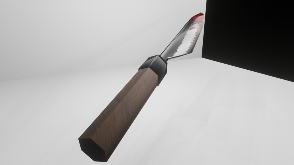 【3D小道具】使用感のある包丁‗ローポリ