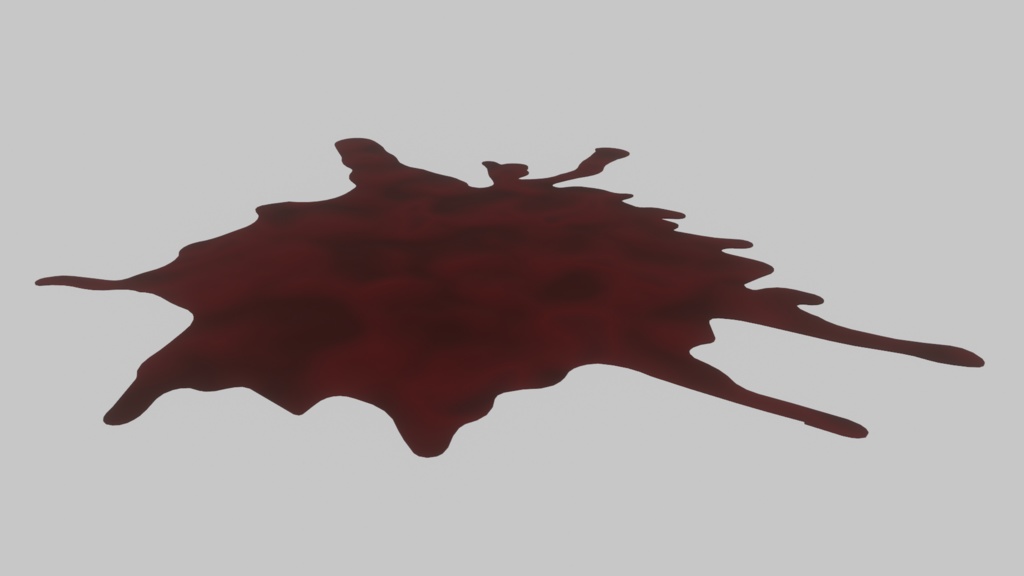 【3D小道具】床に広がる血液 シェイプキー付