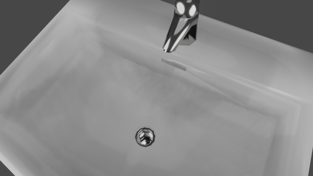 【3D小道具】洗面台 ローポリ