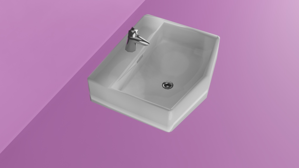 【3D小道具】洗面台 ローポリ