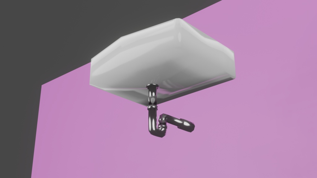 【3D小道具】洗面台 ローポリ