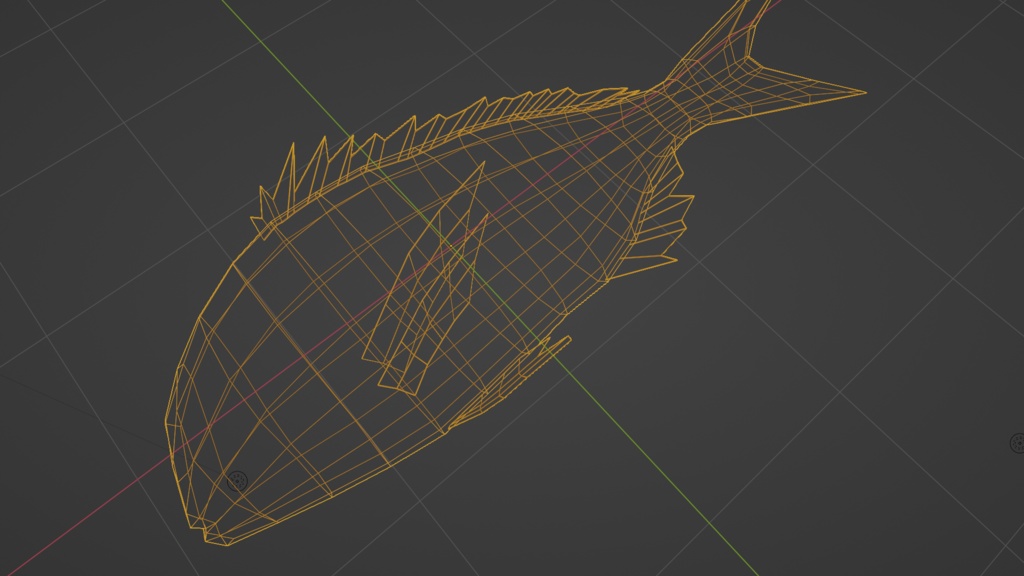 【3Dモデル】活魚(鯛)ビチビチシェイプキー付 ローポリ