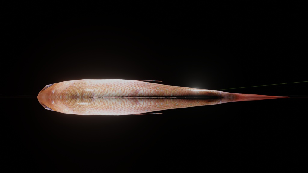 【3Dモデル】活魚(鯛)ビチビチシェイプキー付 ローポリ