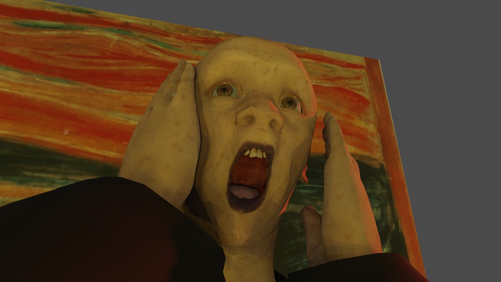 【3Dキャラクター】叫ぶ男