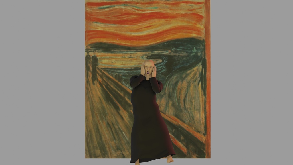 【3Dキャラクター】叫ぶ男