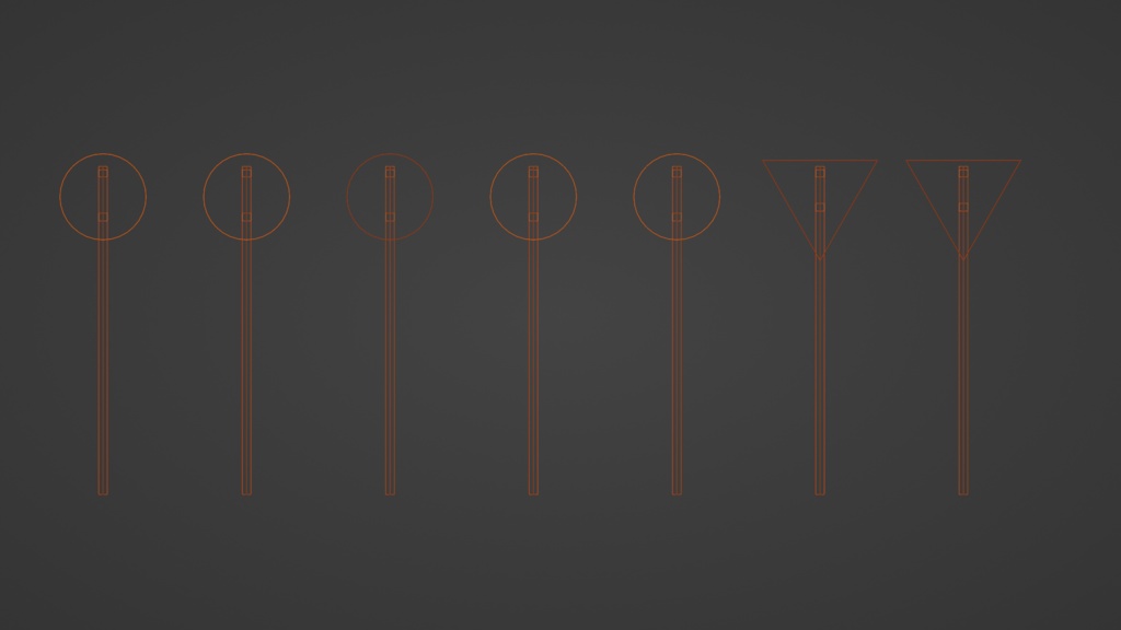 【3D小道具】標識セット(全7種)