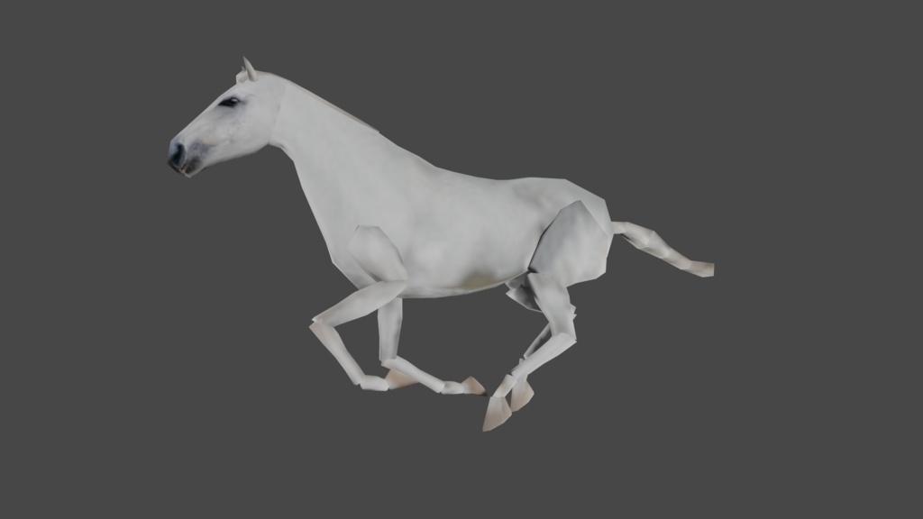 【3Dキャラクター】白馬 ローポリ(モーション付き)