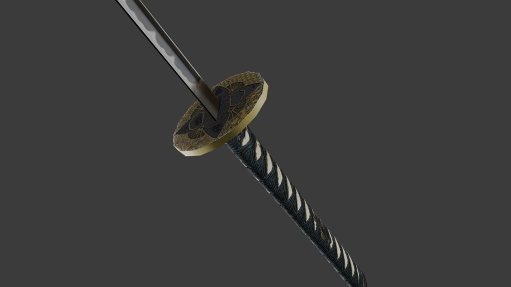 【3D小道具】日本刀 血しぶきギミック付