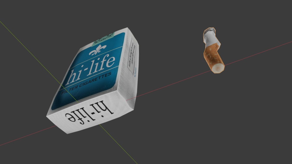 【3D小道具】使用感のあるタバコセット(シケモクギミックシェイプ付)