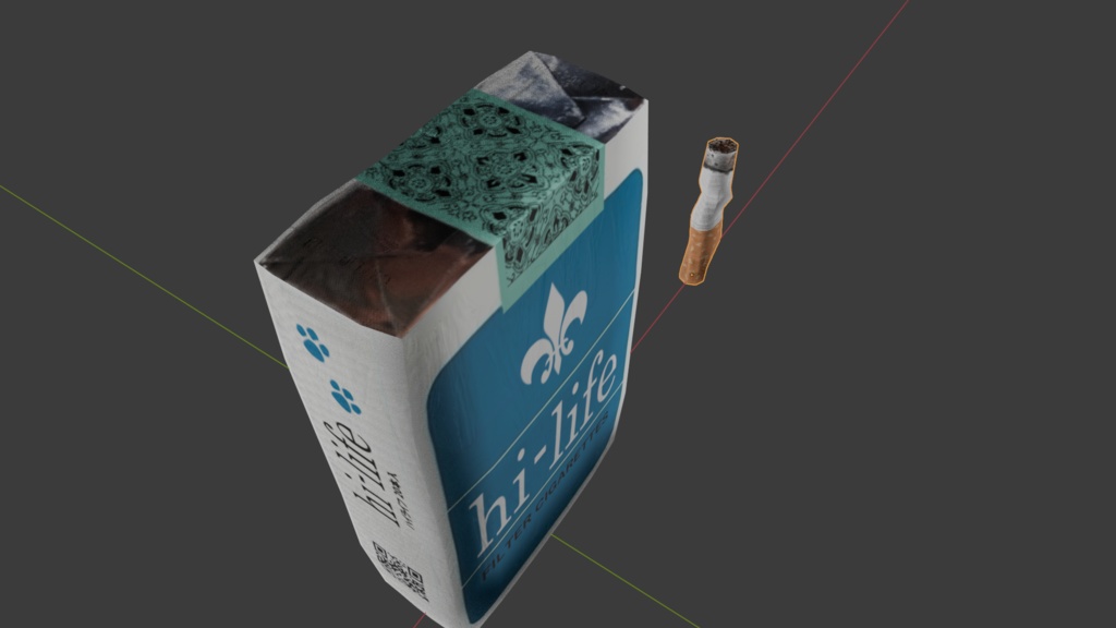 【3D小道具】使用感のあるタバコセット(シケモクギミックシェイプ付)