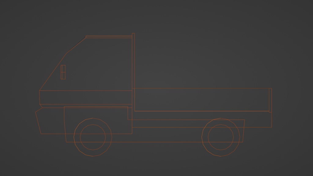 【3D小道具】軽トラック(ローポリ)