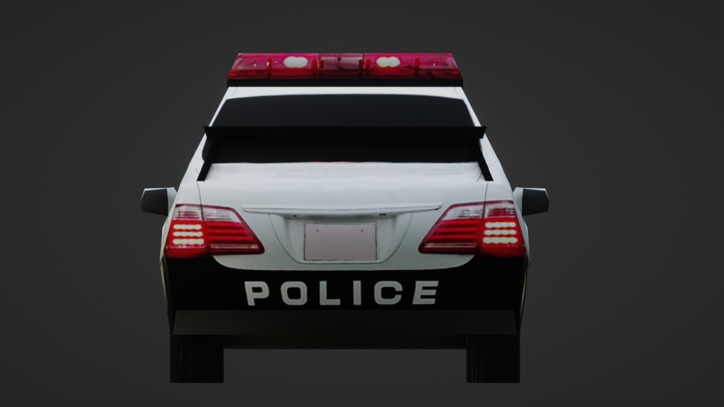 【3D小道具】パトカー(ローポリ)
