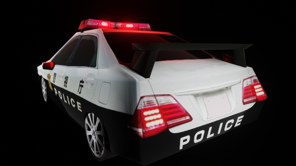 【3D小道具】パトカー(ローポリ)