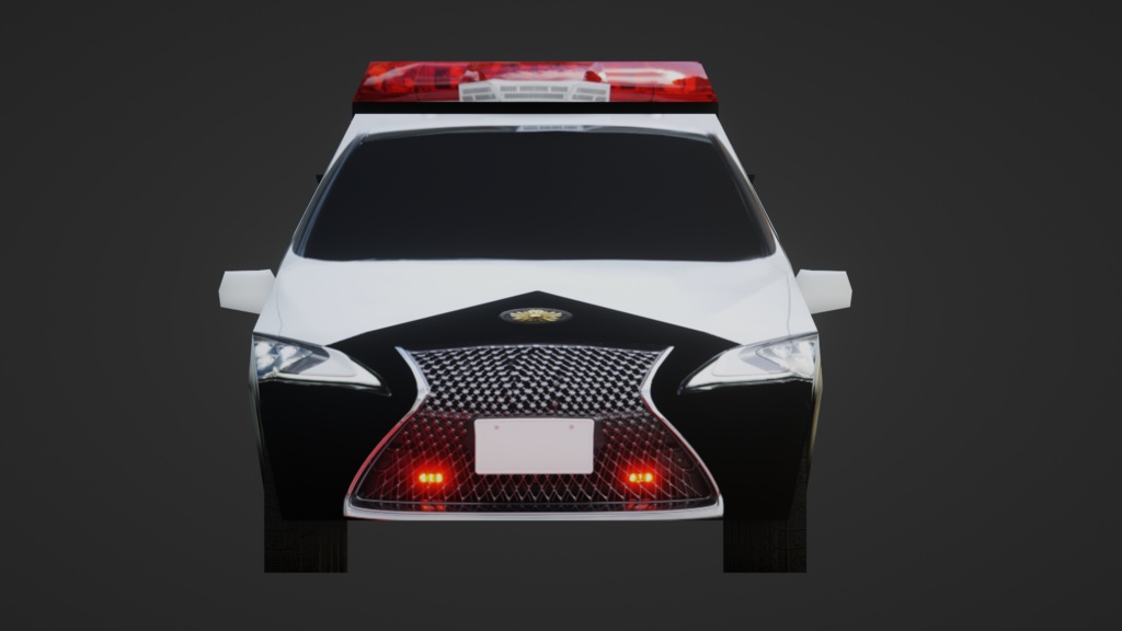 【3D小道具】パトカー(ローポリ)