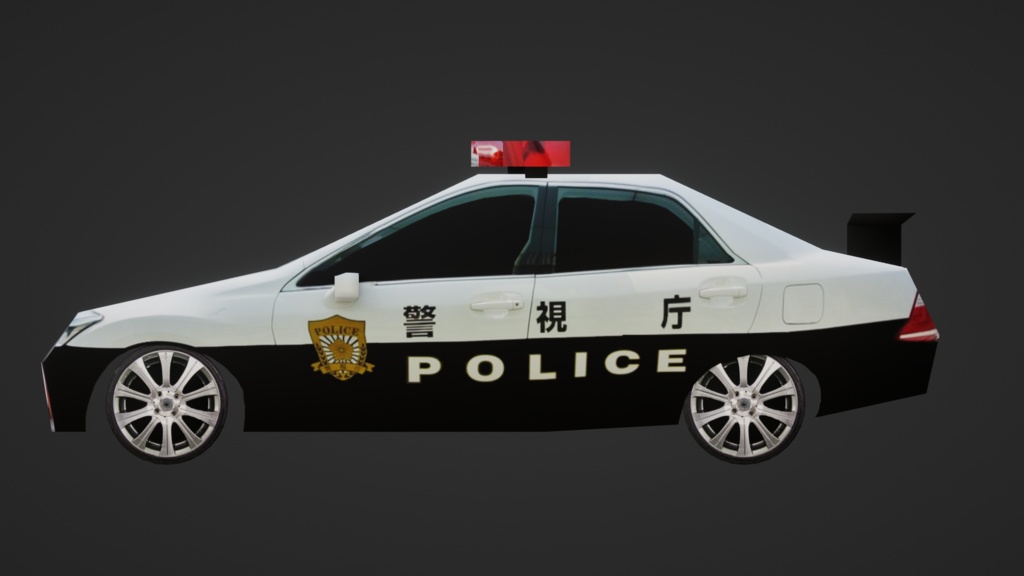 【3D小道具】パトカー(ローポリ)
