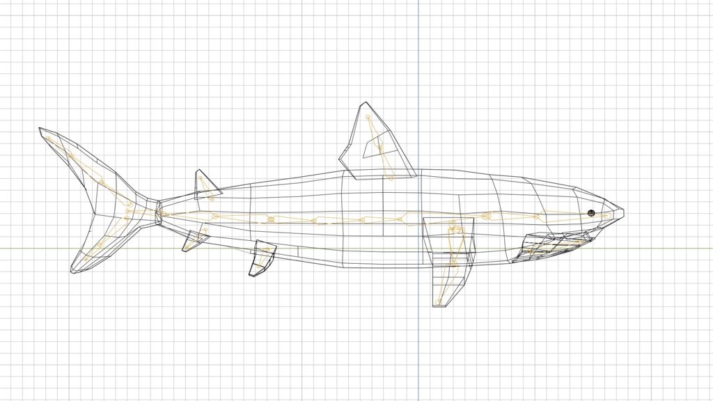 【3Dキャラクター】ホオジロザメの剛君(ローポリ)