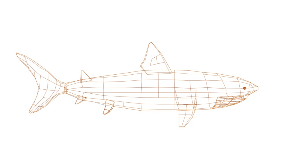 【3Dキャラクター】ホオジロザメの剛君(ローポリ)