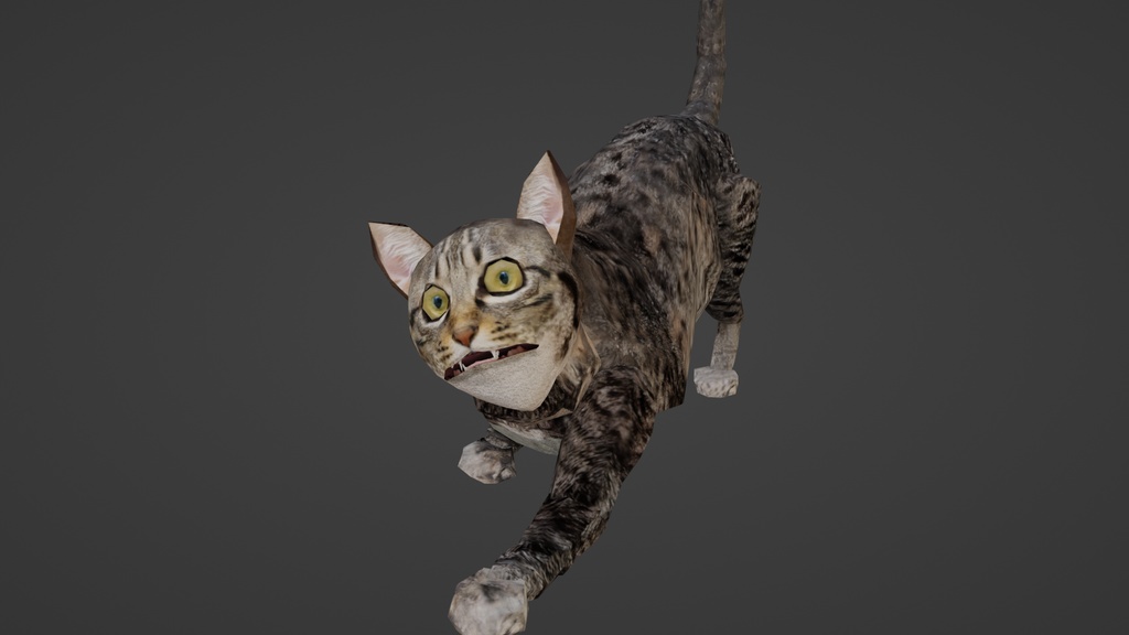 【3Dキャラクター】キジ猫(Blender Rigify)　ローポリ