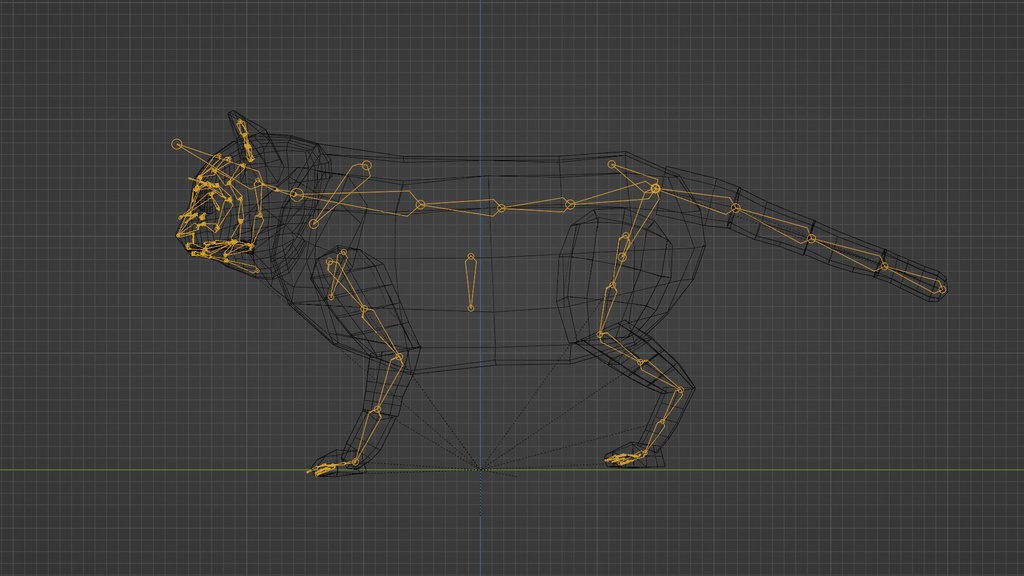 【3Dキャラクター】ブサ猫 パル君 (Blender Rigify) ローポリ