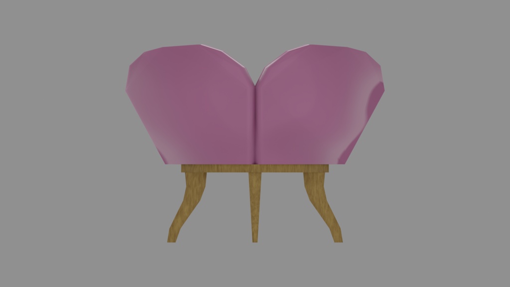 【3D小道具】ハートの椅子