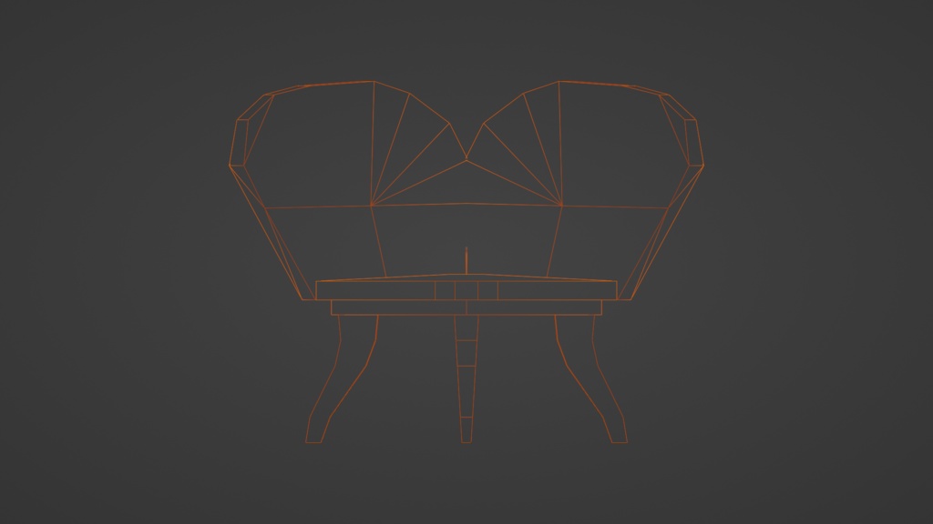 【3D小道具】ハートの椅子