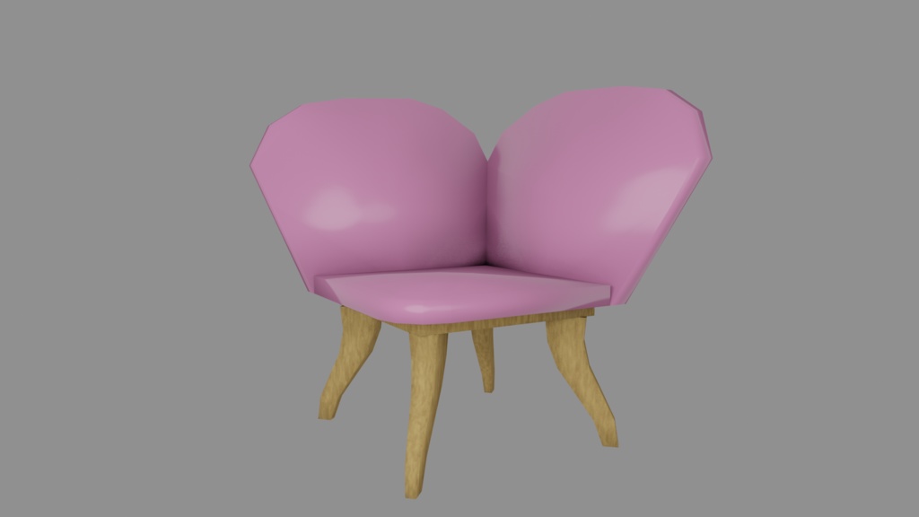 【3D小道具】ハートの椅子