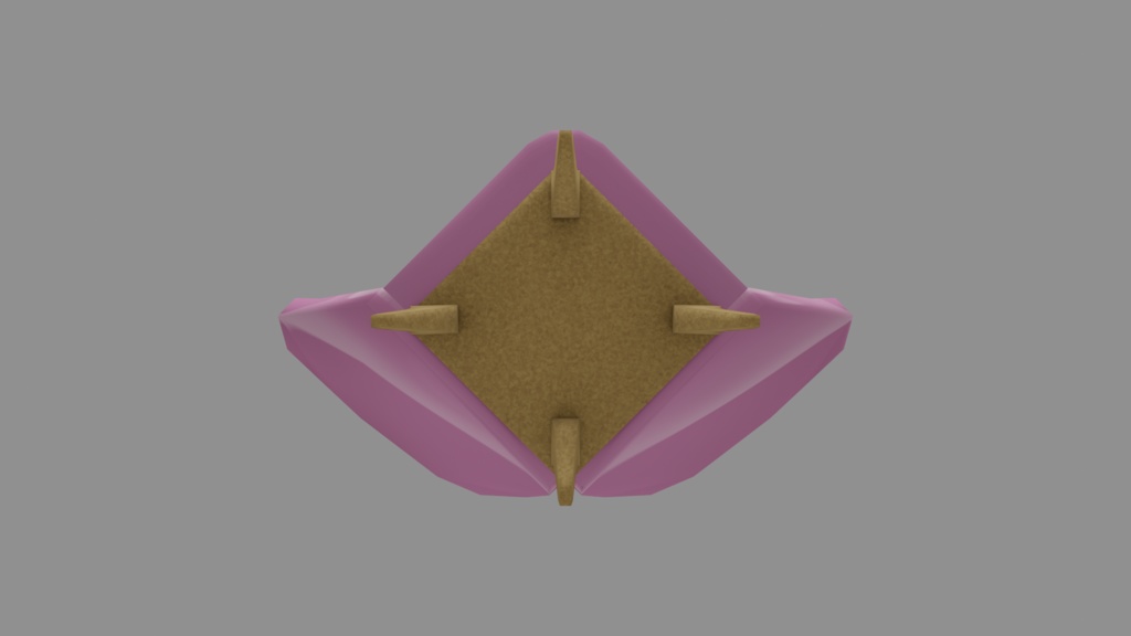 【3D小道具】ハートの椅子