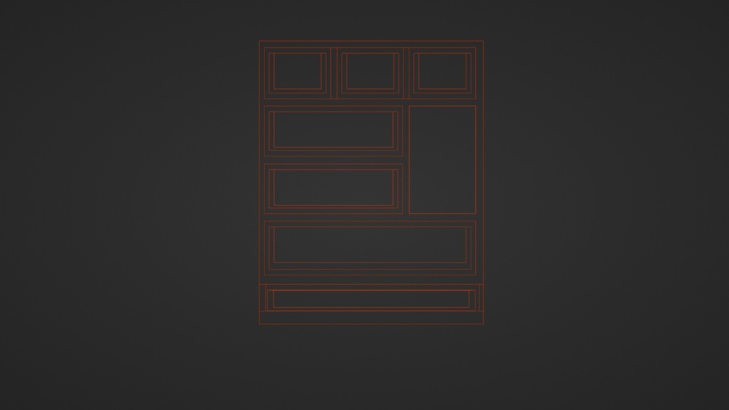 【3D小道具】和ダンス(小物入れ引き出し付き)