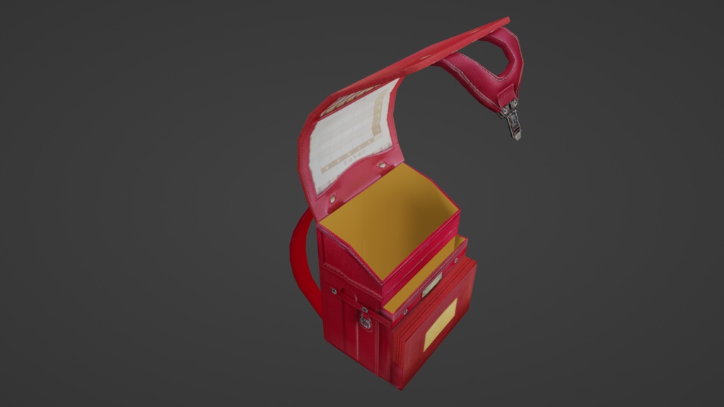 【3D小道具】赤いランドセル(ローポリ)開閉ギミック