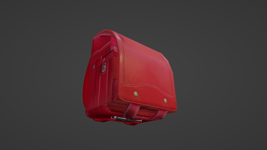 【3D小道具】赤いランドセル(ローポリ)開閉ギミック