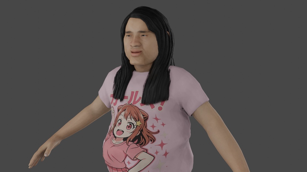 【3Dキャラクター】長髪の内藤君