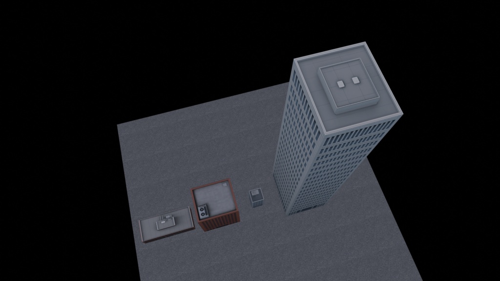 【3Dワールド・環境】日本のビル 4棟セット