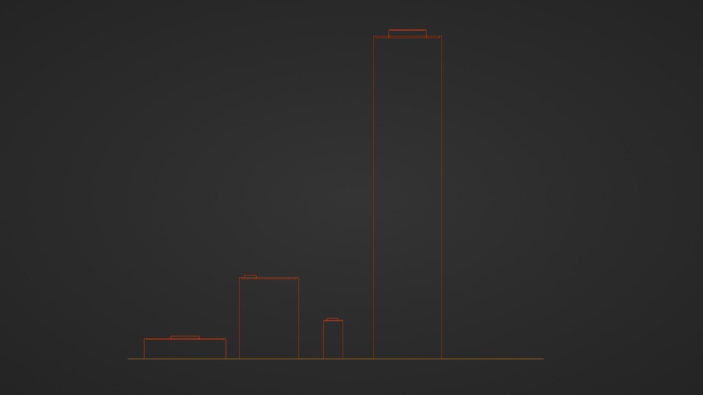 【3Dワールド・環境】日本のビル 4棟セット