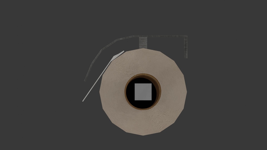 【3D小道具】トイレットペーパーホルダー(紙引き出しギミック付き)