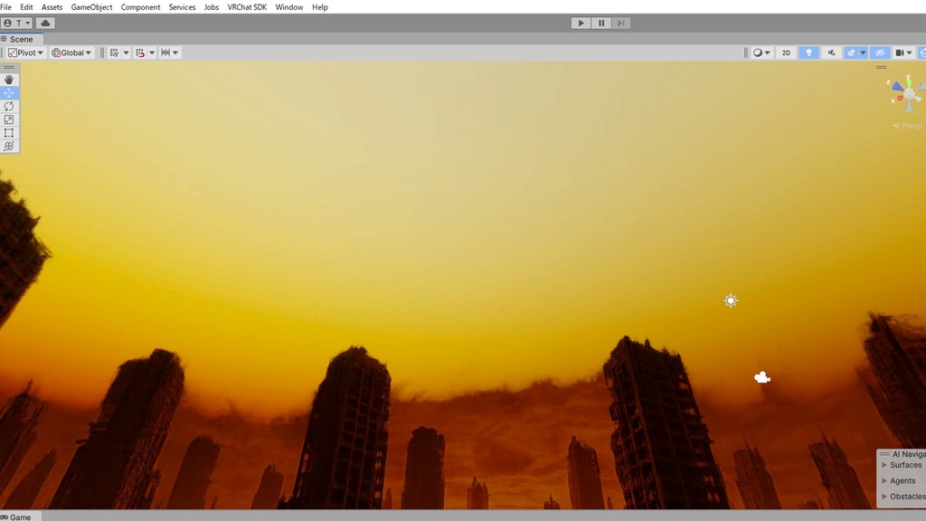 【3Dワールド・環境】崩壊した都市Skyboxマテリアル