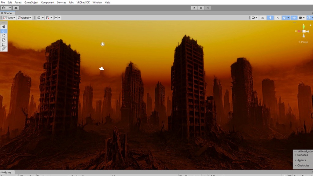 【3Dワールド・環境】崩壊した都市Skyboxマテリアル