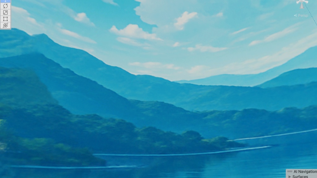 【3D環境・ワールド】富士山の見える湖アニメ背景調Skyboxマテリアル