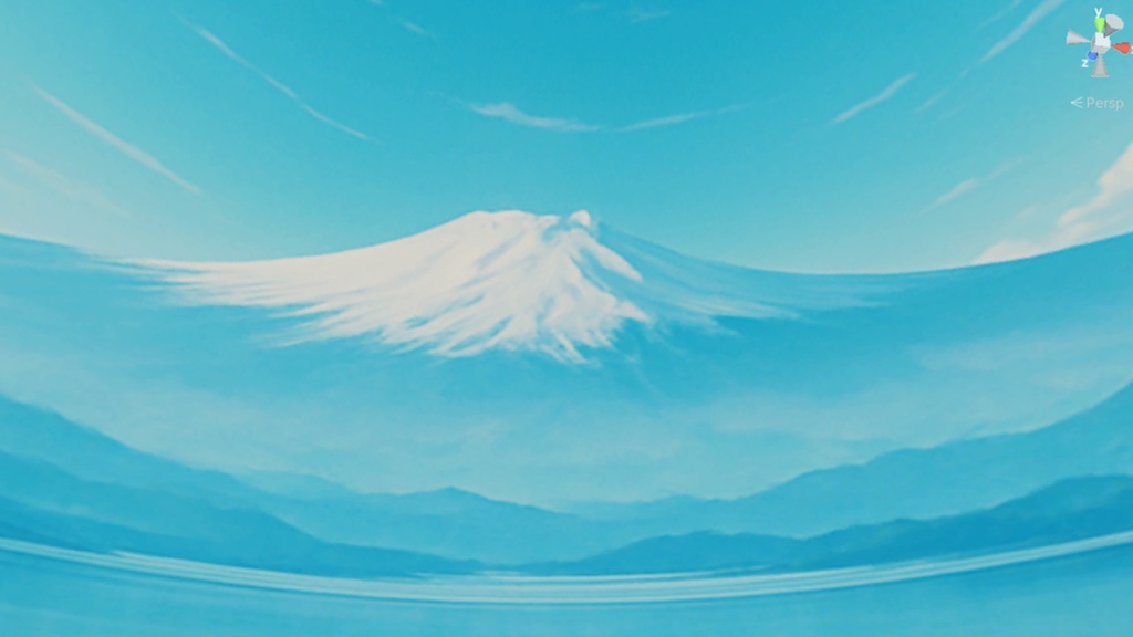 【3D環境・ワールド】富士山の見える湖アニメ背景調Skyboxマテリアル