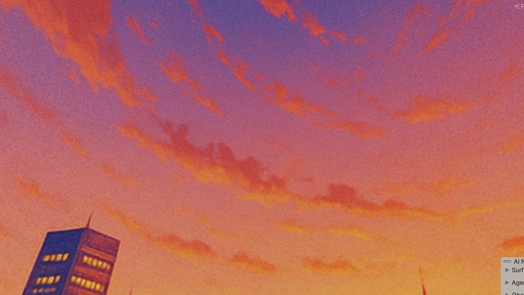 【3D環境・ワールド】アニメ背景調東京都会風(夕方)のSkyboxマテリアル unityパッケージ