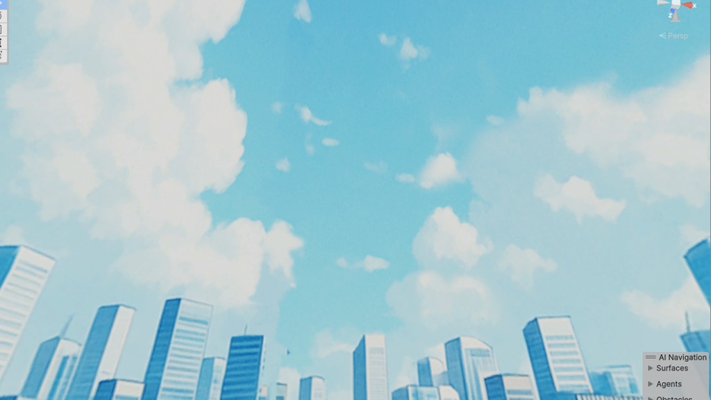 【3D環境・ワールド】アニメ背景調東京都会風(昼間)のSkyboxマテリアル unityパッケージ