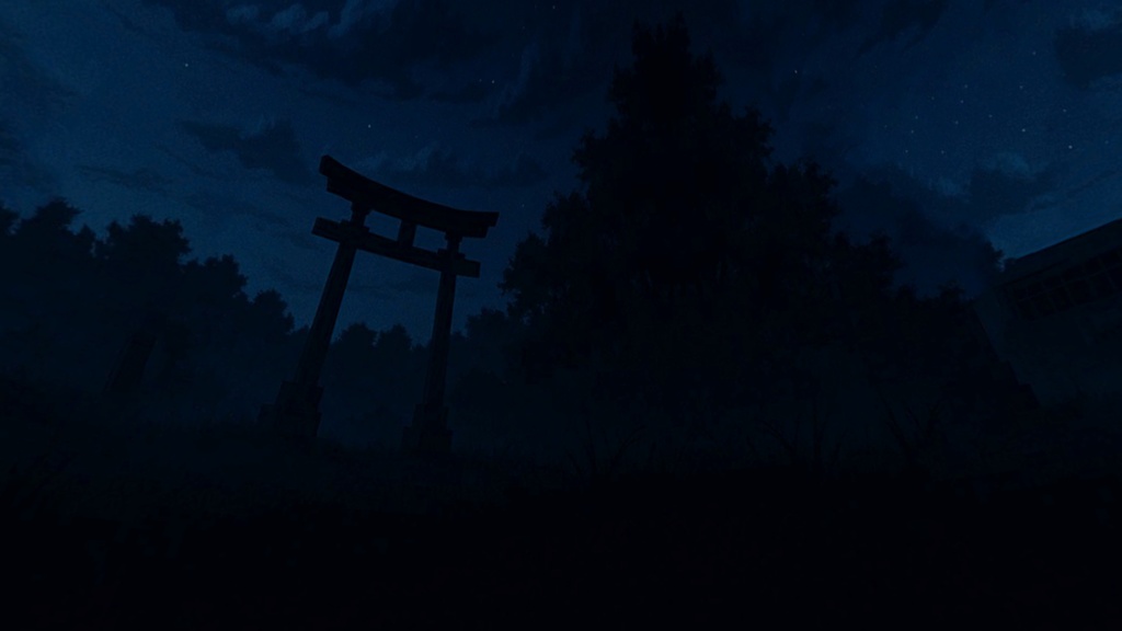 【3Dワールド・環境】廃校と鳥居のある心スポSkyboxマテリアル