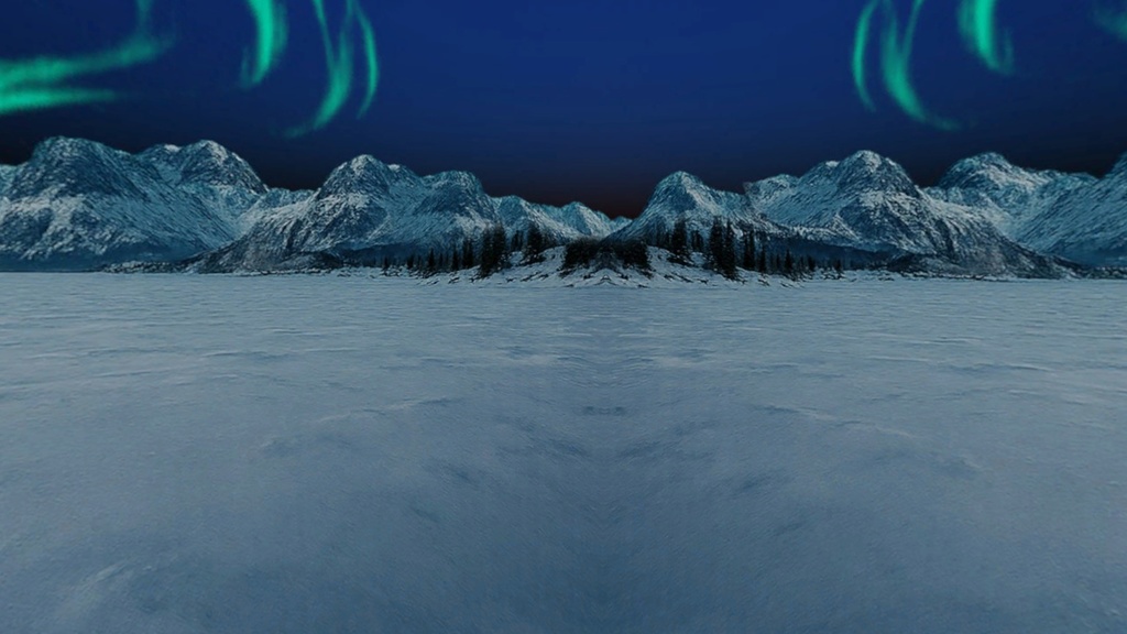 【3D環境・ワールド】オーロラの見える北極Skyboxマテリアル unityパッケージ