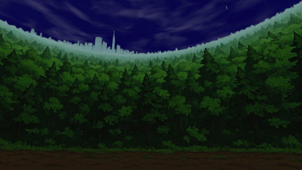 【3D環境・ワールド】樹海の夜(アニメ背景調)Skyboxマテリアル unityパッケージ